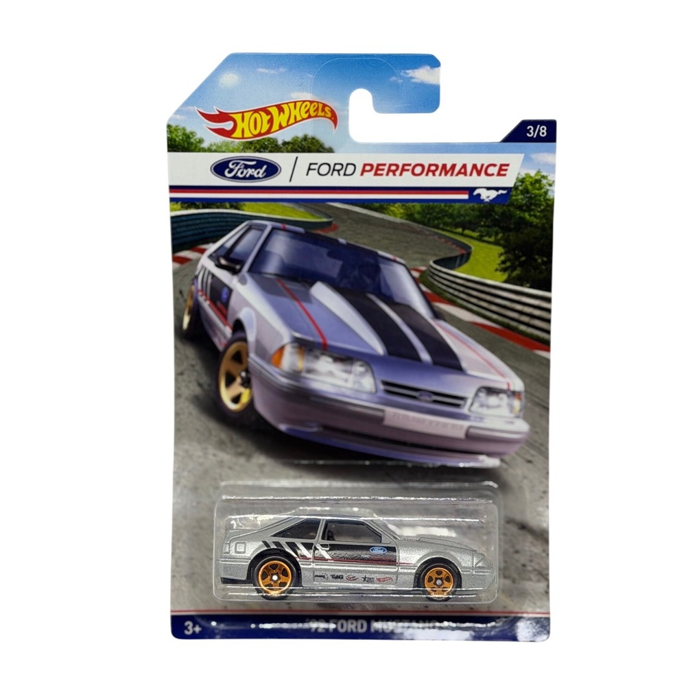 Hot Wheels 92 Ford Mustang Silver Ford Performance Series 3/8 Diecast Car DJK87